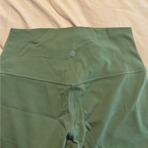 Lululemon Light Green High-Waisted Biker Shorts